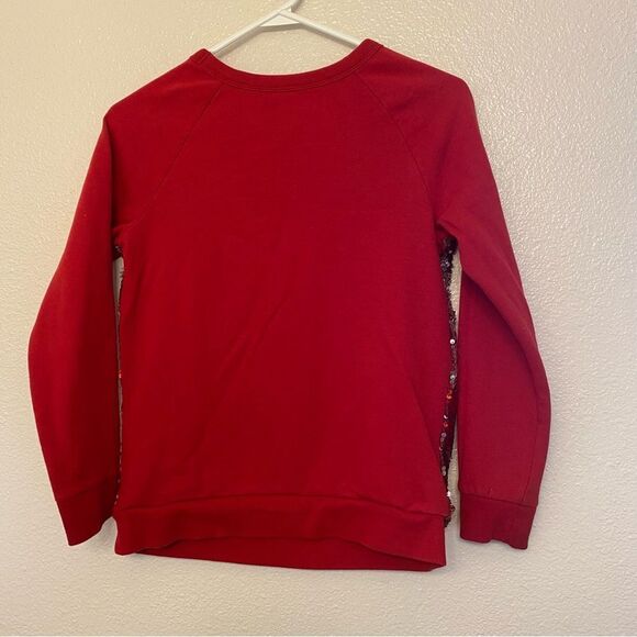 Cat & Jack Red reversible Sequin Sweatshirt Christmas Valentine’s Day L 10/12 - Picture 2 of 7